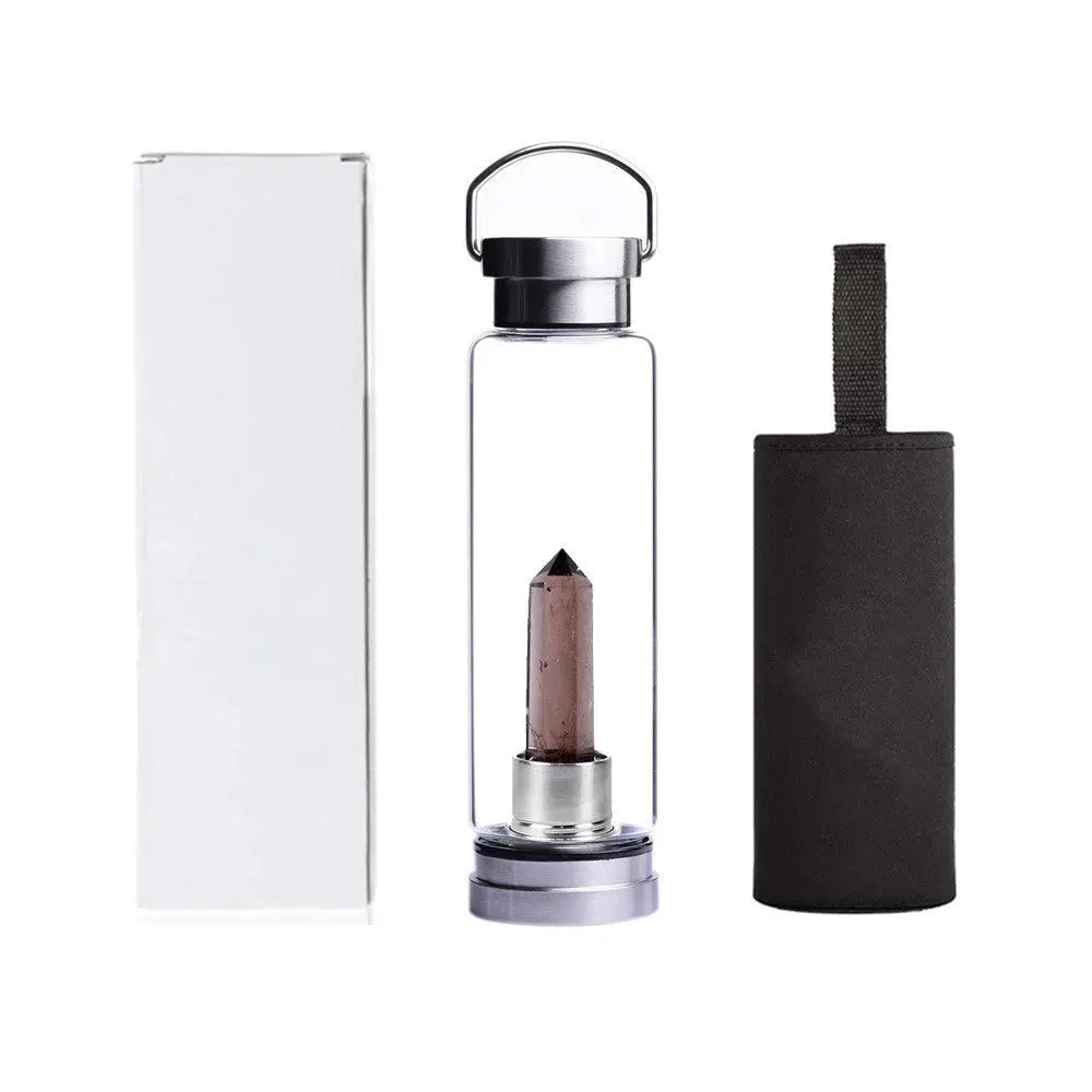 Energy Stone Water Bottle Glass Sports Water Cup Kettle - Bellarte Enchanté Energy Stone Water Bottle Glass Sports Water Cup Kettle